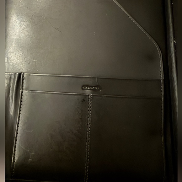 Unisex Coach Black Leather Home Office Planner